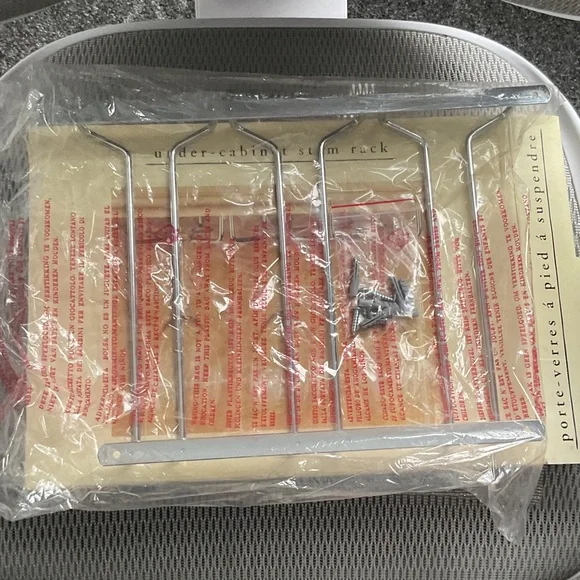 Pier 1 Under-Cabinet Stem Rack - Silver Tone NWT - Picture 3 of 6